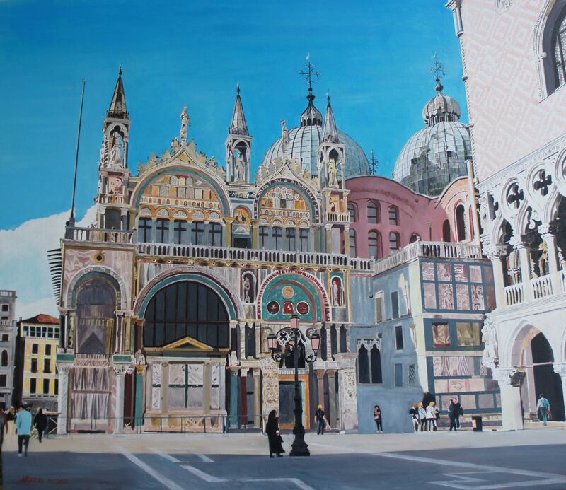 Un angolo di Piazza San Marco  - a Paintings by Nicola  Rizzo 
